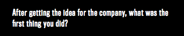 After getting the idea for the company, what was the first thing you did?